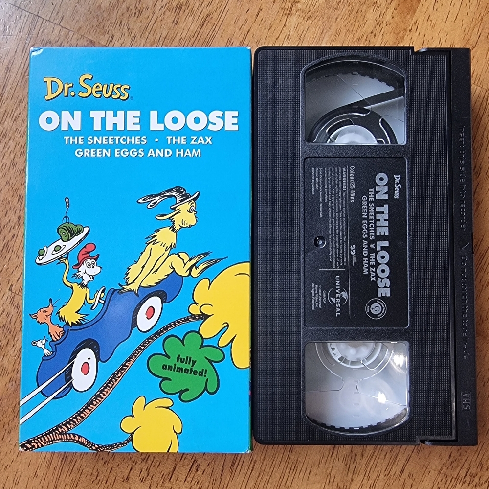 Vintage Dr. Suess 'ON THE LOOSE' The Sneetches •The Zax • Green Eggs & Ham VHS